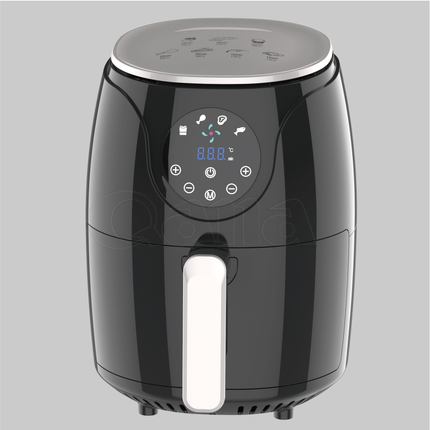 QANA 2020 no stick Wifi Led Display chicken BBQ pizza pan fisher cooker 1500w hot electric digital air fryer