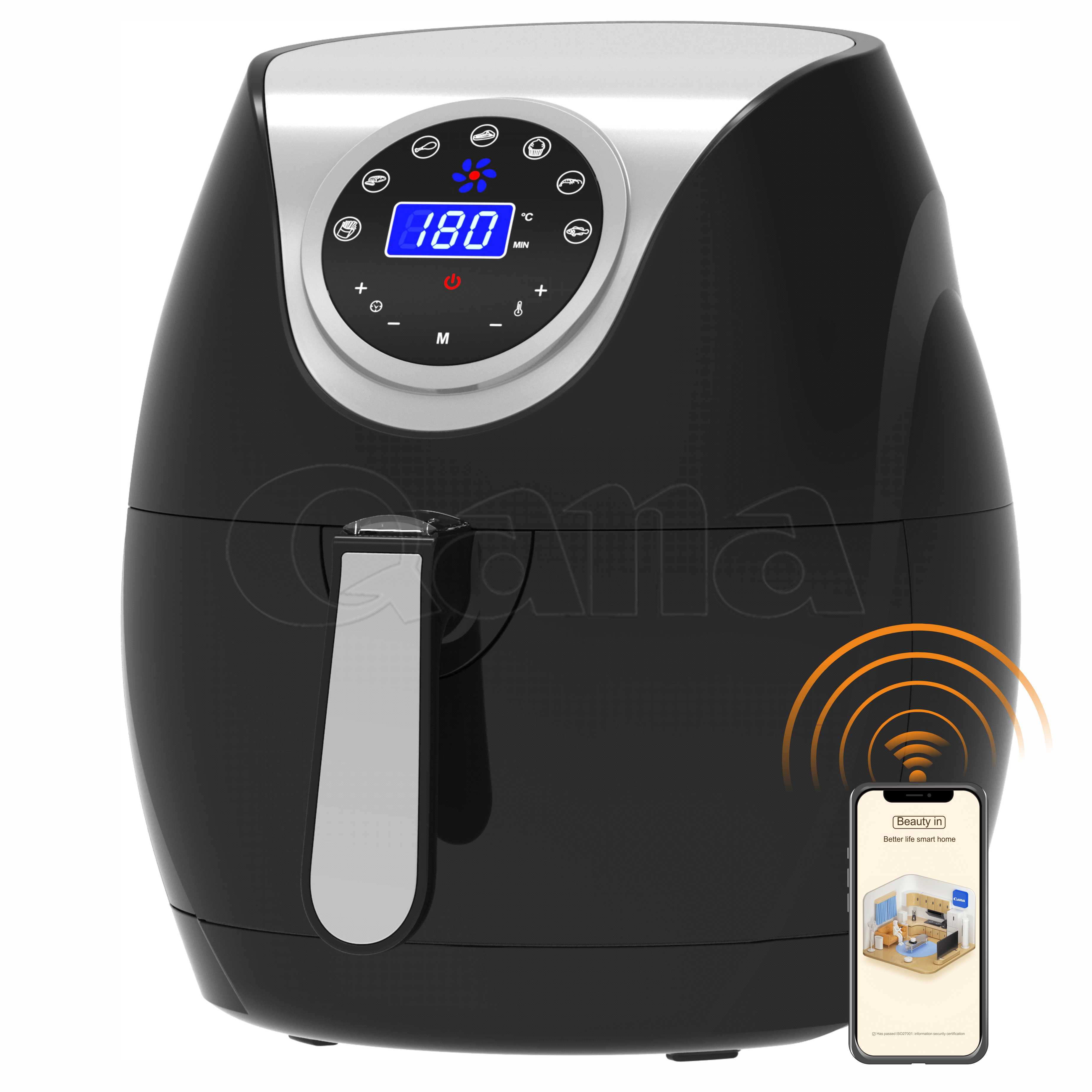 QANA Electric digital oil free power 7L air fryer oven with Wifi