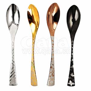 4pcs Luxury promotion fast shipping golden black rose golden stainless steel travel cutlery set in gift color case
