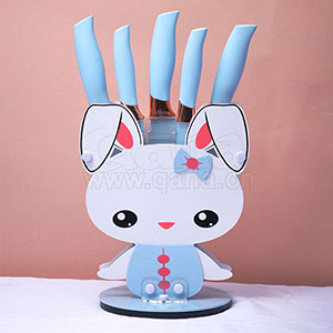 Small white rabbit expression knife holder