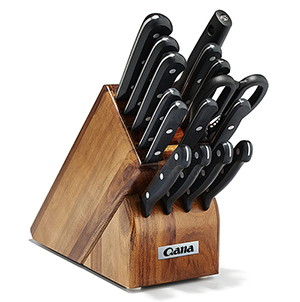 Gourmet knife set average size acacia bl