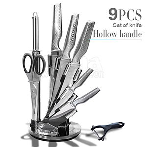 9pcs sleeve knives مع hollowhandles